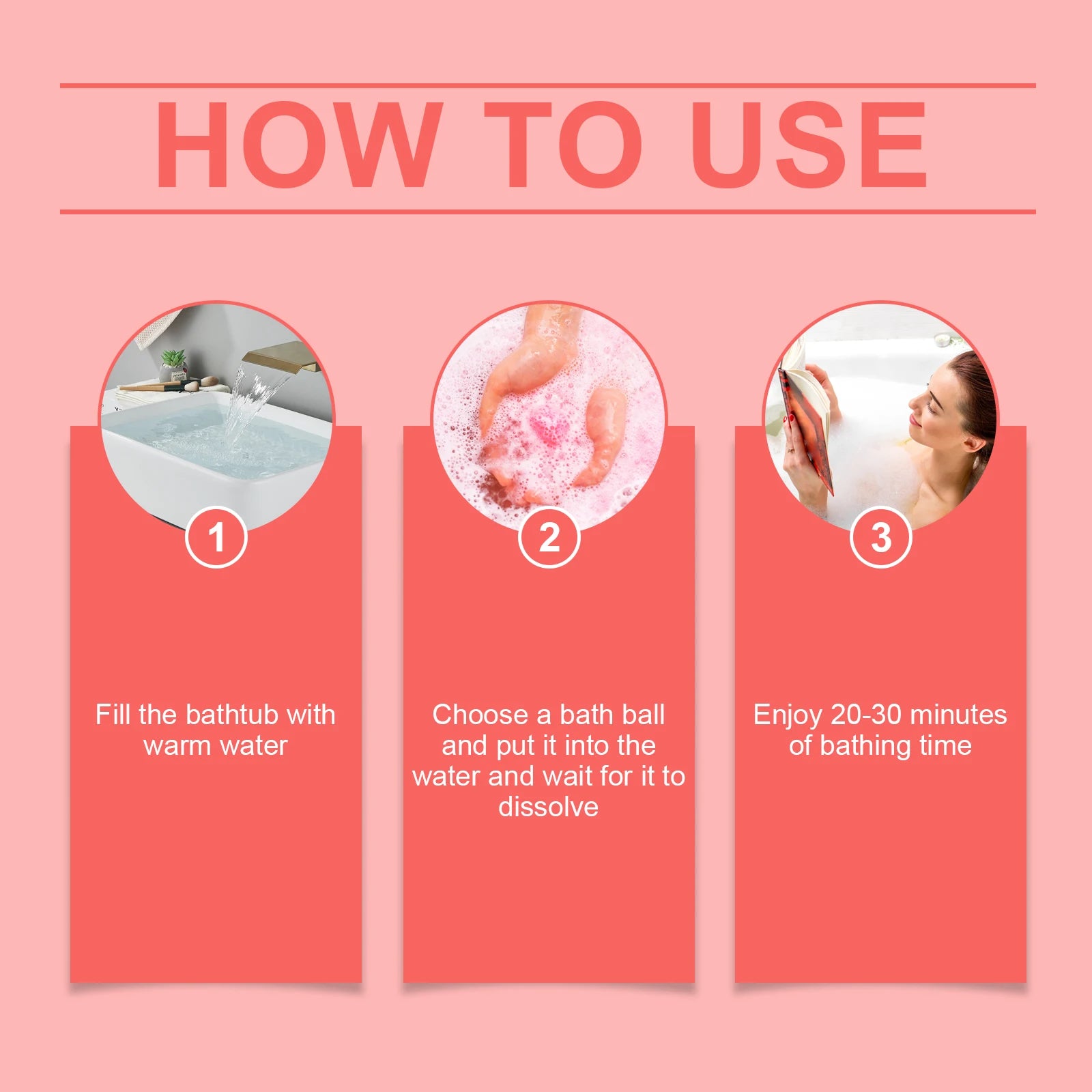 Oceaura 6pcs Bath Bombs – Nourishing & Stress Relief
